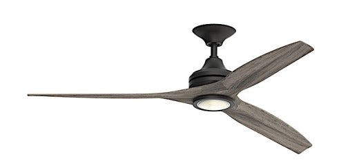 Fanimation Spitfire 60" Ceiling Fan in Black with Weathered Wood Blades and Light Kit