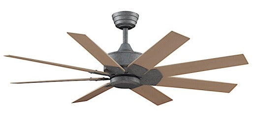 Fanimation Levon Custom 52" Ceiling Fan in Galvanized with Natural Blades