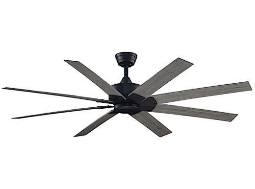 Fanimation Levon Custom 64" Ceiling Fan in Black with Weathered Wood Blades