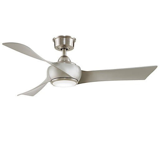Fanimation Wrap 48" Ceiling Fan in Brushed Nickel with Natural Blades and Light Kit